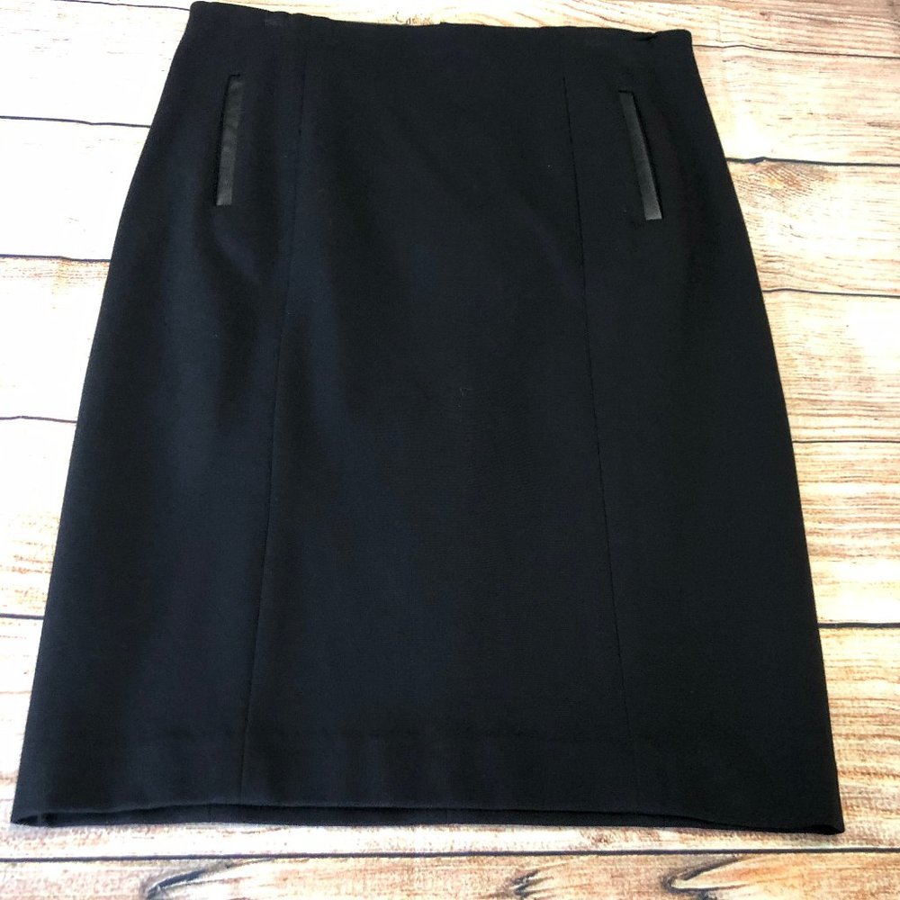 Ann Taylor Black Skirt Knit Pencil Size 4 NWT
